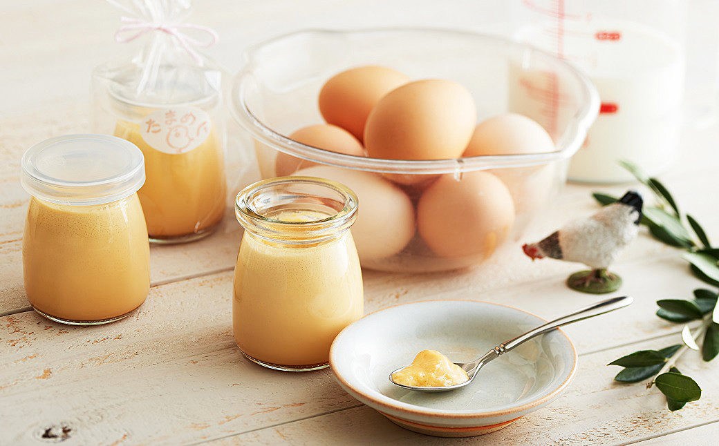 新鮮な卵をたっぷりと使用した、なめらかなくちどけのプリン