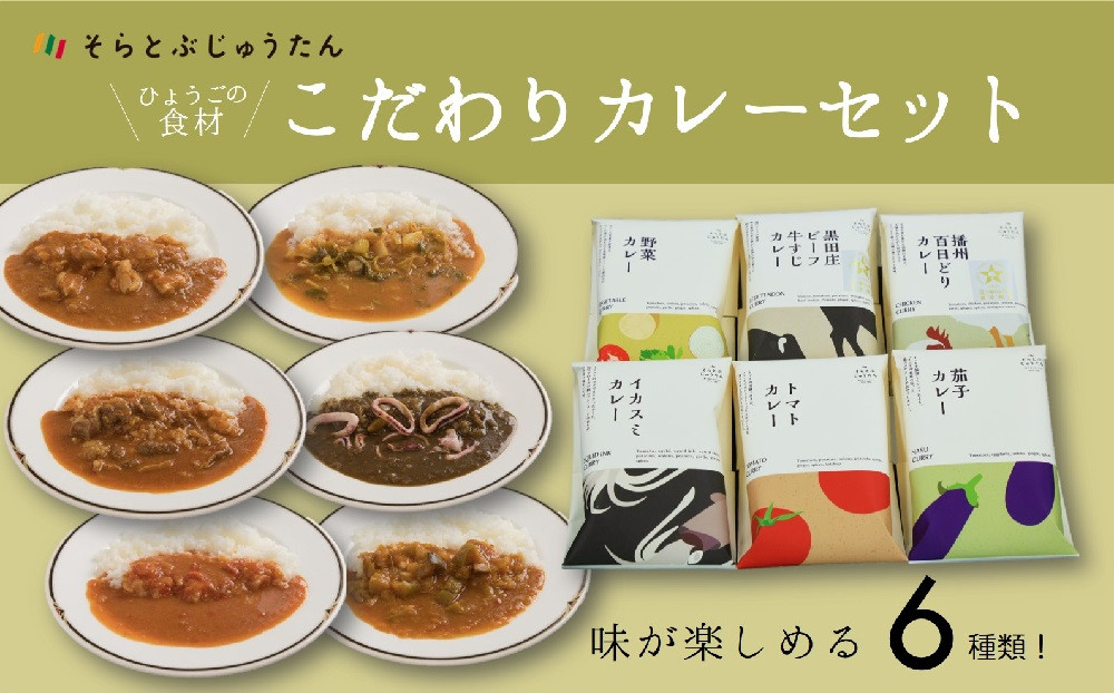 カレーの本場インドで修行したシェフが贈る「6種類のカレー」のセットです。