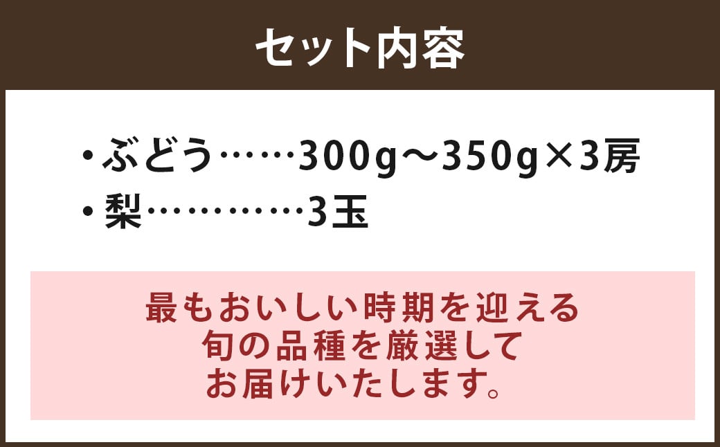 数量限定 よらん野 特選梨とぶどうセット(品種おまかせ)