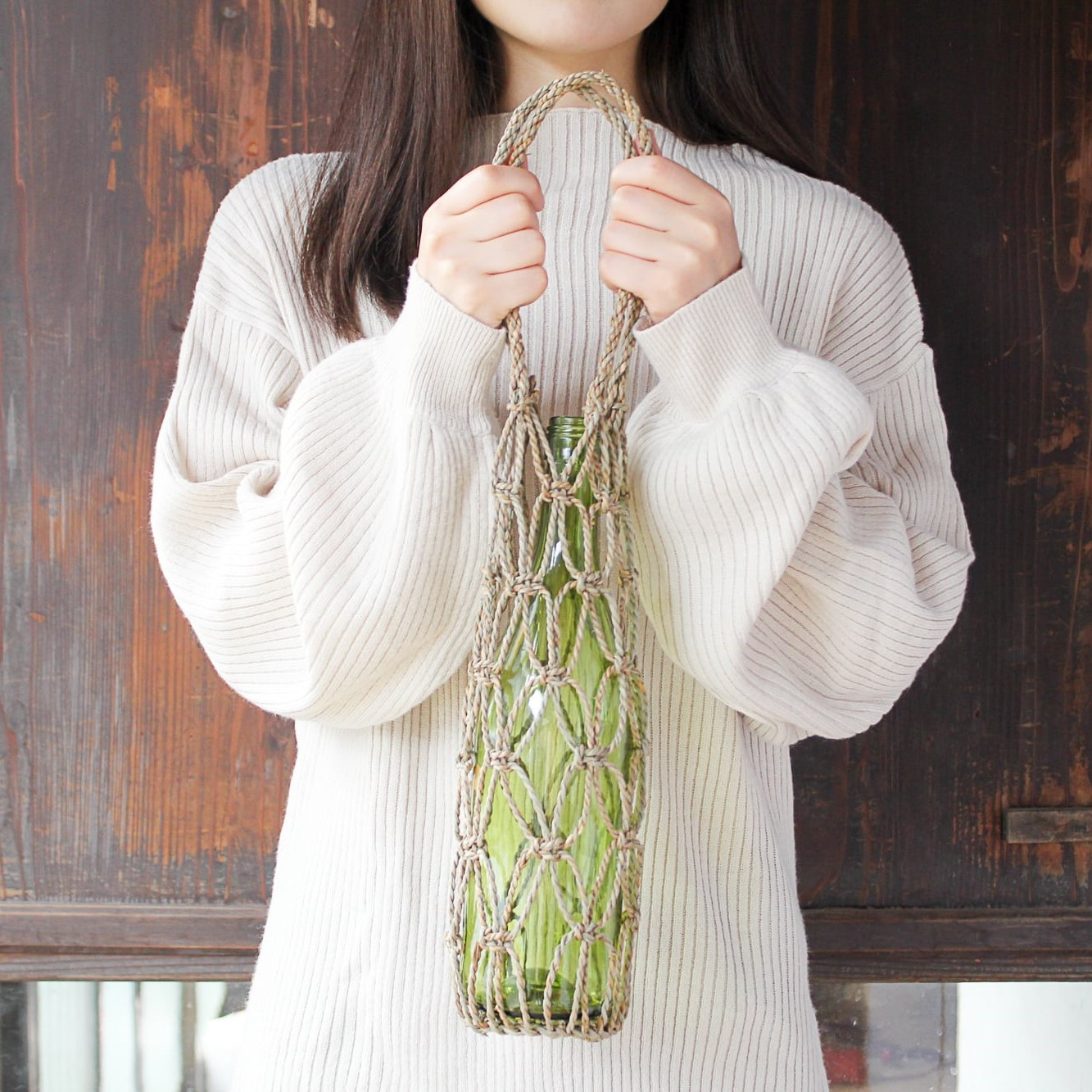 ボトル入れ（720mlサイズ) おしゃれ 可愛い ワイン ペットボトル 瓶 キッチン雑貨 手作り サンカクイ【04004】