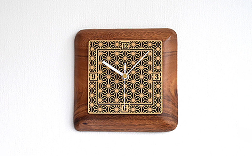 和柄インテリア時計「麻ノ葉模様」