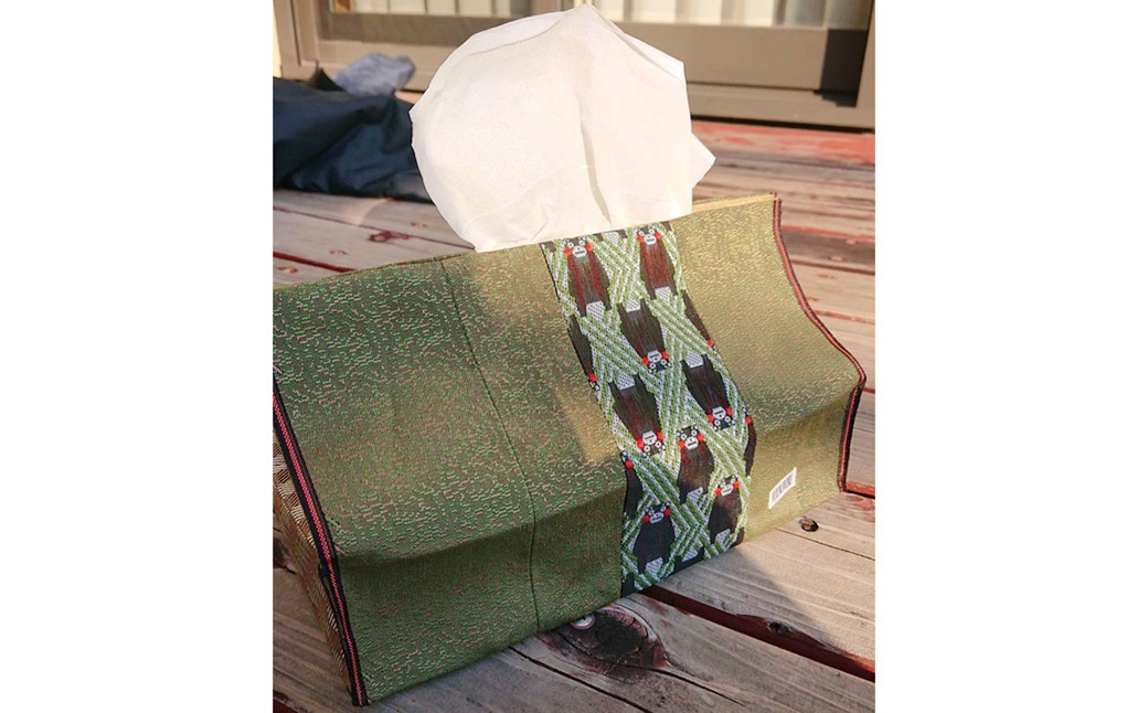 くまモン柄畳縁「ティッシュケース」