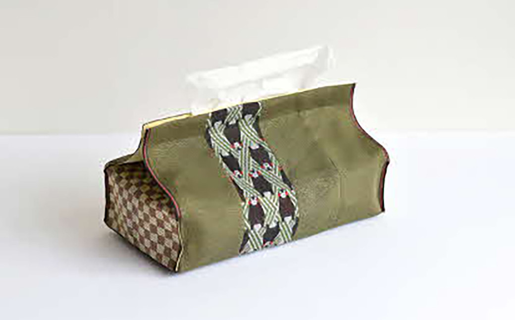 くまモン柄畳縁「ティッシュケース」