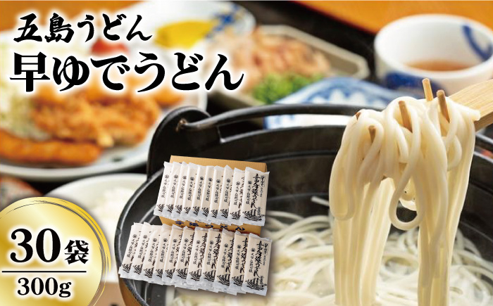 【大容量!早い茹で上がり♪】 早ゆで うどん 300g×30袋 五島うどん 乾麺 麺 保存食 業務用 大容量 【中本製麺】