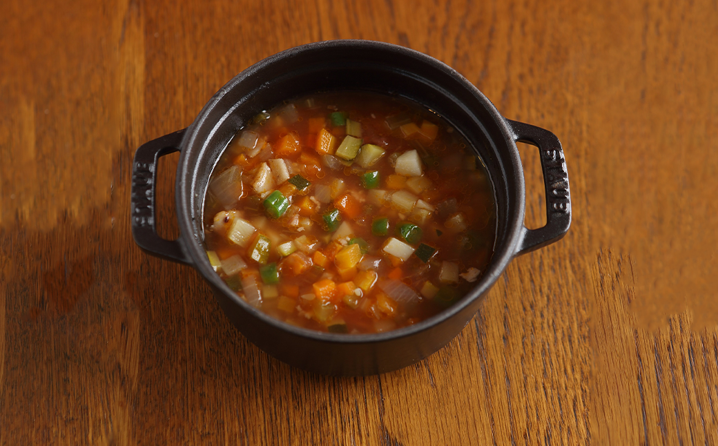 無添加・無着色 くまもと野菜畑スープ ミネストローネ&押麦入り 各4袋セット 計8袋