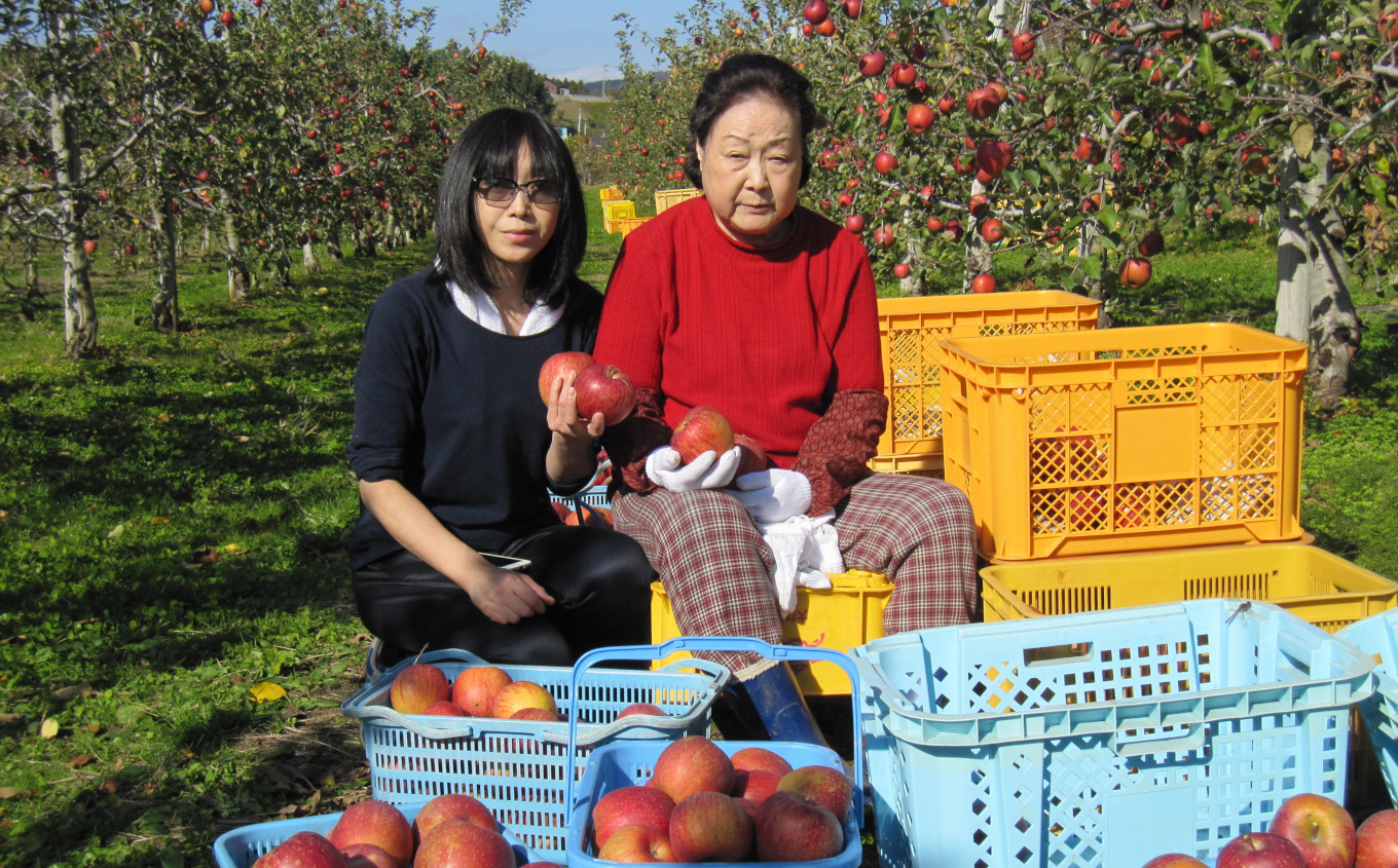 震災に負けない私達、こだわりのりんごをご賞味ください。