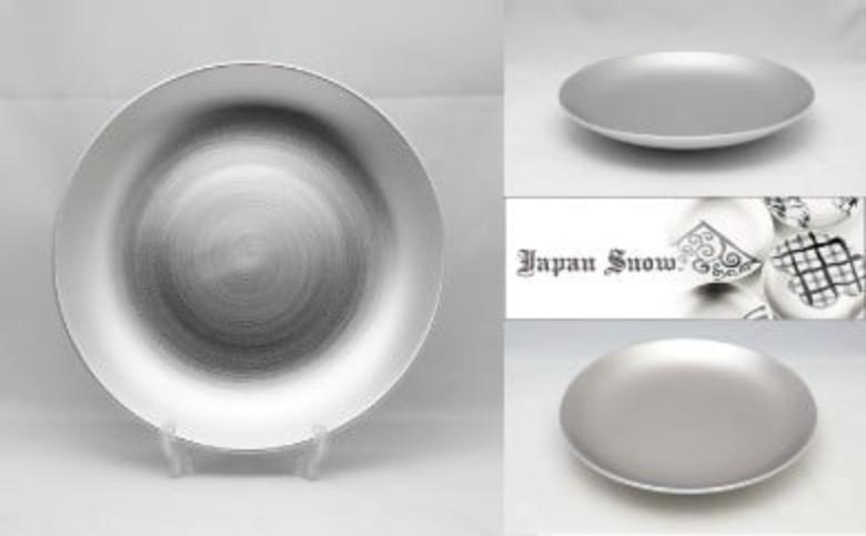 【有田焼 Japan Snow シリーズ】平皿(中)プラチナ 4枚セット