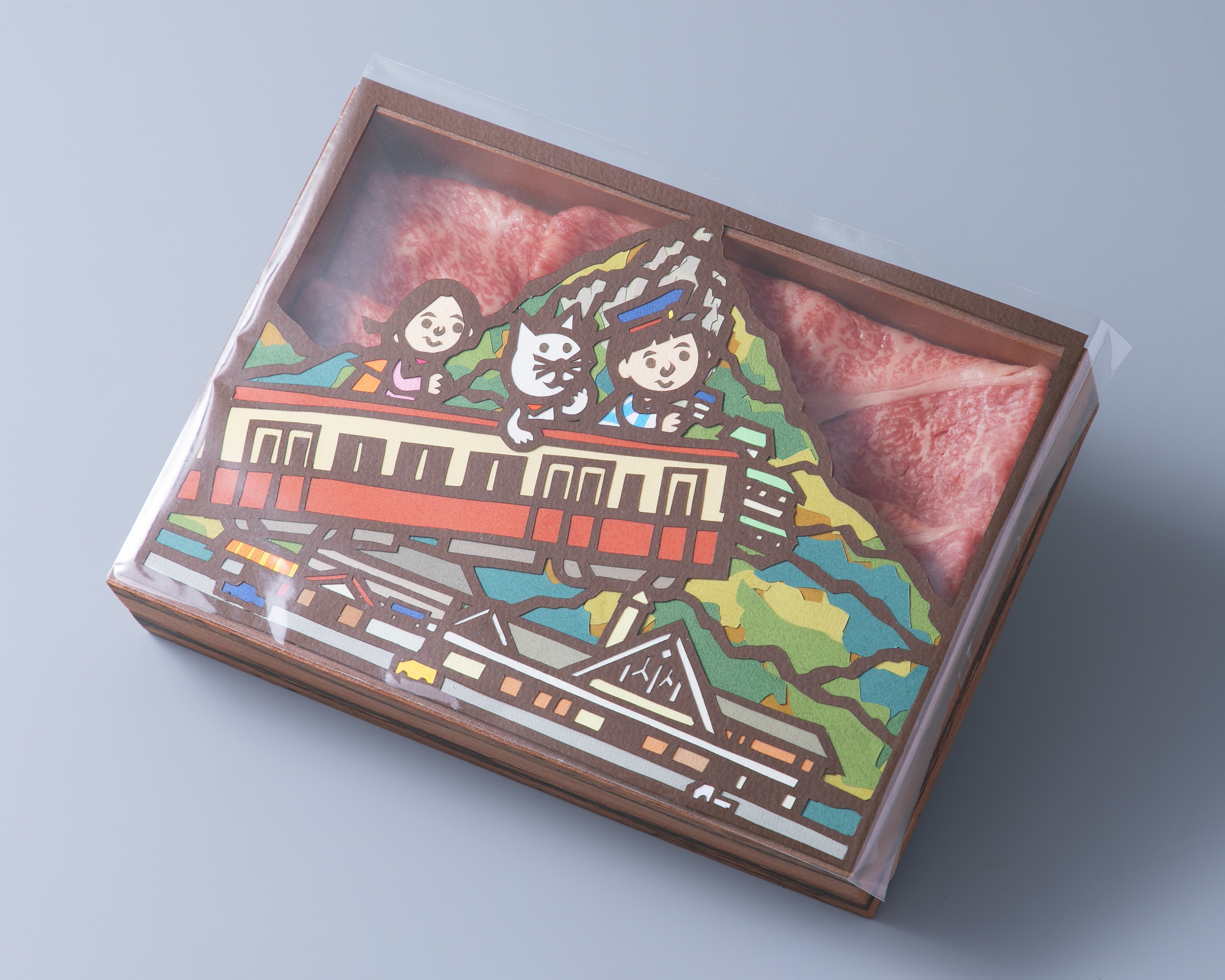 滋賀県東近江市在住の切り絵作家・奥居匡氏と近江鉄道八日市駅前に店舗を構える岩井亭がコラボレーションした一品。【15点限り】