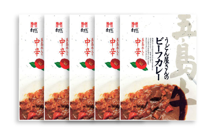 五島牛入り うどん屋さんのビーフカレー 中辛 10袋セット レトルト 備蓄 【ますだ製麺】