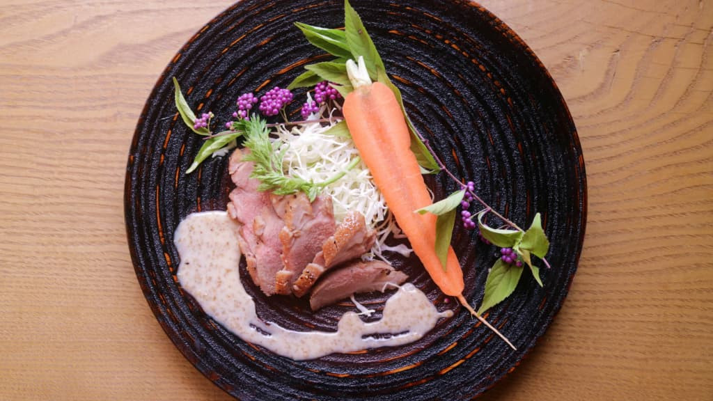 鴨のローストと自家製野菜サラダ