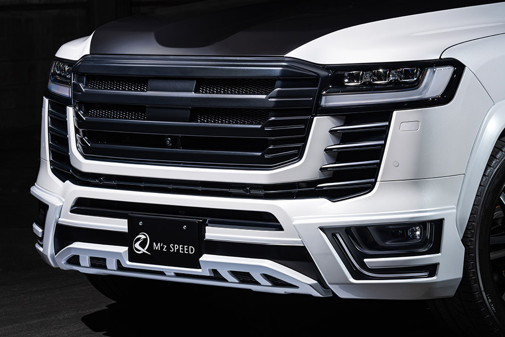 【トヨタ 300系 ランドクルーザー ZX】 ラヴライン フロントハーフスポイラー （AES製） 【つや消し ブラック仕様】 