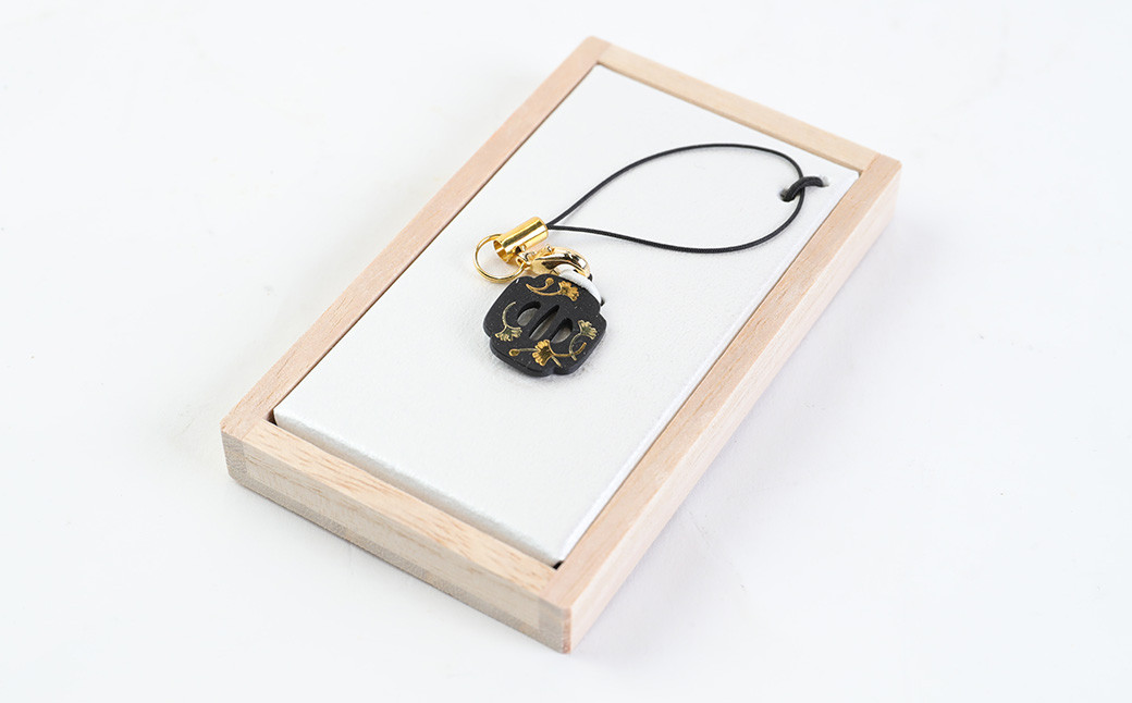 肥後象嵌 ストラップ(銀杏/桜)