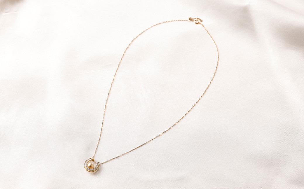 あこや真珠ペンダント ゴールドケシ ダイヤモンド 0.27ct K18