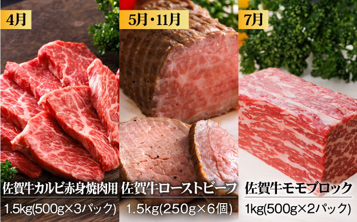 【全12回】 A5ランク 佐賀牛 最上級 プレミアム 定期便 約4-6人前 総計15.4kg 100万 /焼肉どすこい [UCC