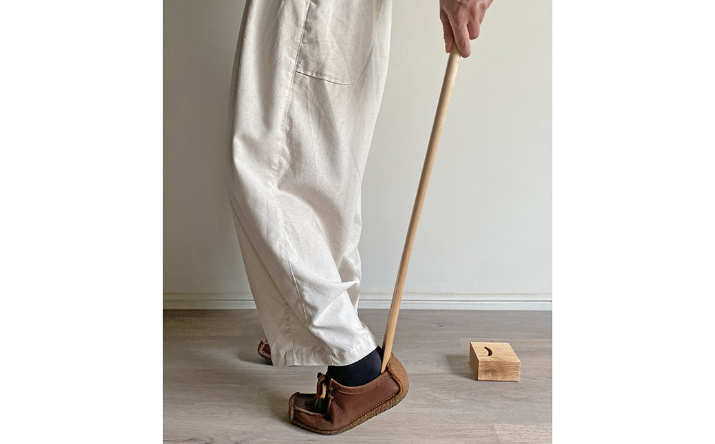 靴べら ＆ スタンド 【靴べら樹種：ウォールナット/スタンド樹種：オーク】