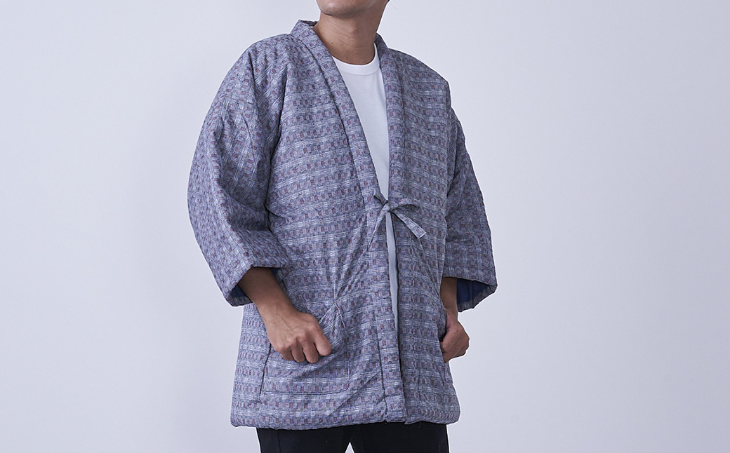 紳士 市松箱柄 はんてん (4色)