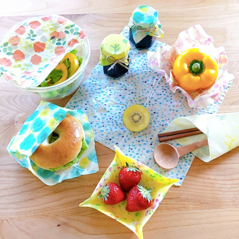 繰り返し使えるラップ「tsu tsu mi」ミツロウラップ Mサイズ定期便6回【34006】