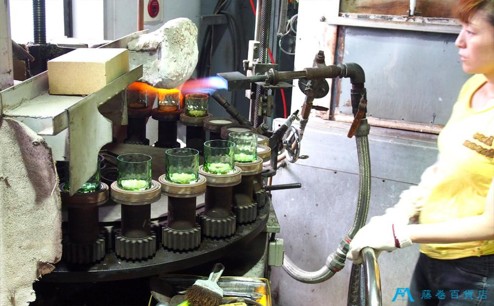 DW005 【藤巻百貨店】深川硝子工芸/国産クリスタルグラス「GOKAN」Fujimaki Blue (OWAN WAVE)