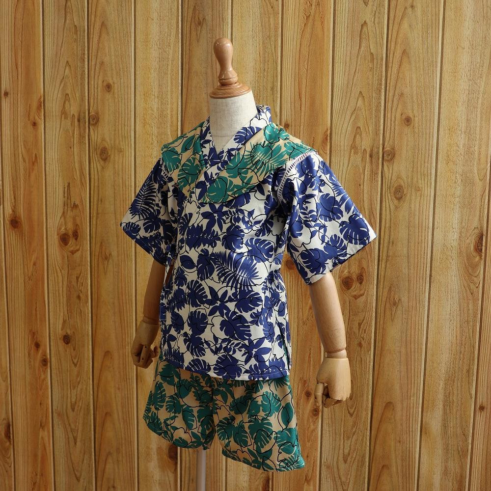 子ども甚平(pati pati)110~120cm モンステラ柄