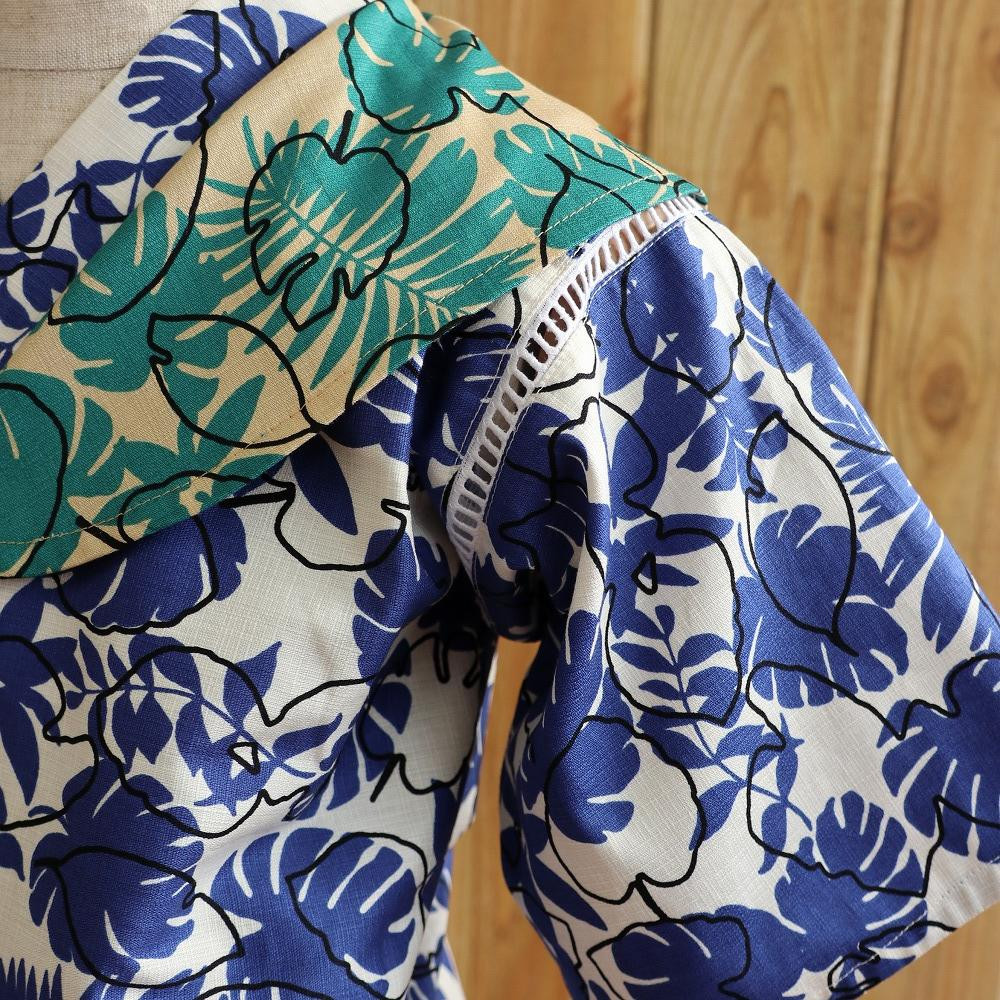 子ども甚平(pati pati)110~120cm モンステラ柄