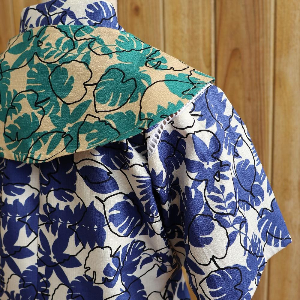 子ども甚平(pati pati)110~120cm モンステラ柄