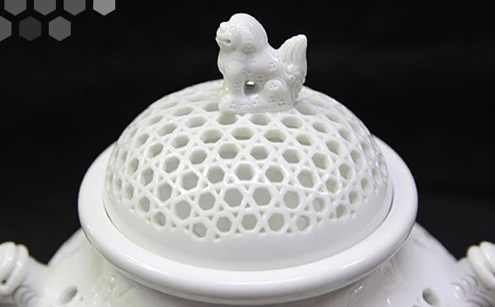 【茂右ェ門窯】 竜彫籠目遊環三足 [UCP004] 焼き物 やきもの インテリア