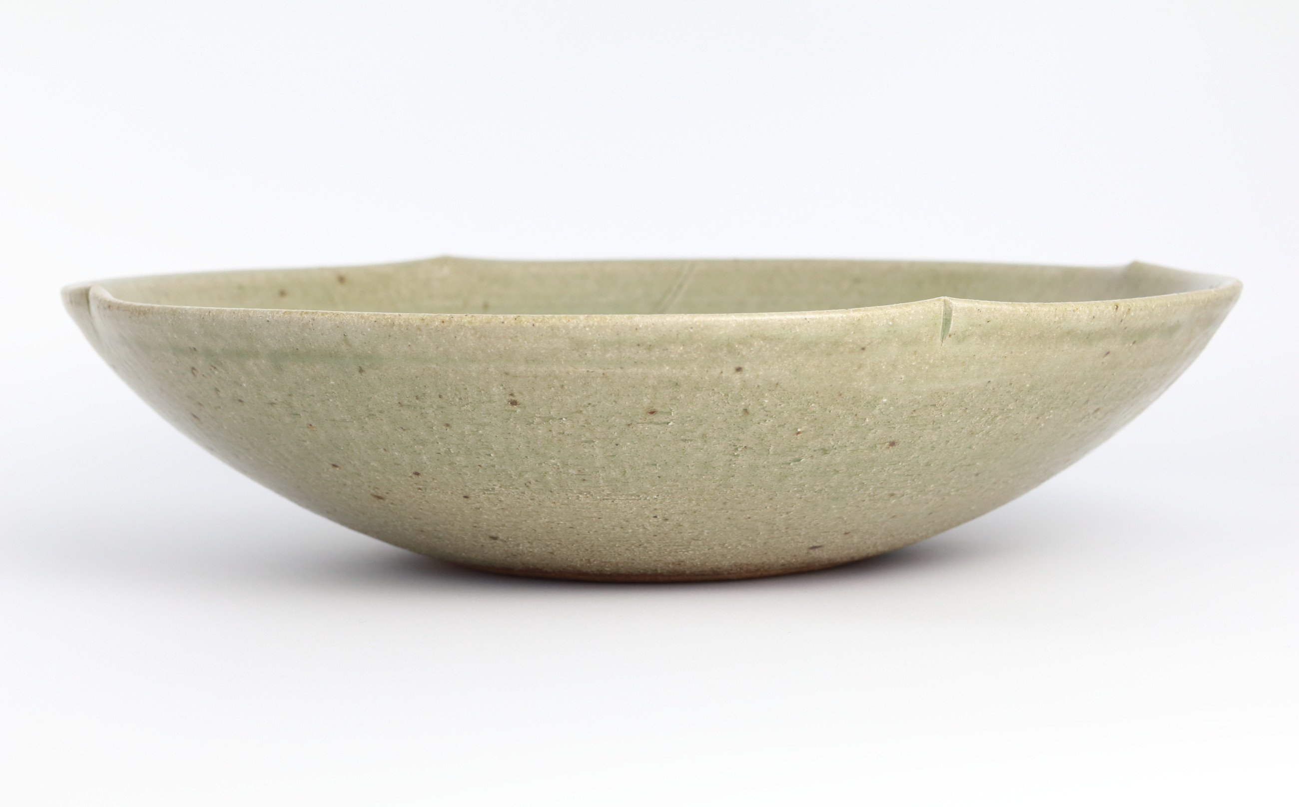 大草野螢窯 灰釉麦文大鉢(箱付)