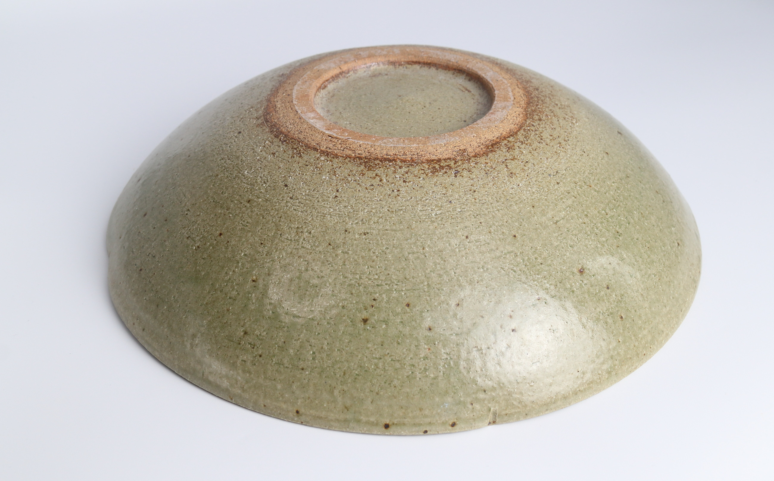 大草野螢窯 灰釉麦文大鉢(箱付)