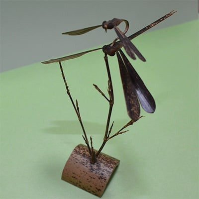 <京都産竹使用>竹のバランストンボ2匹ver(中)リラックスインテリア!