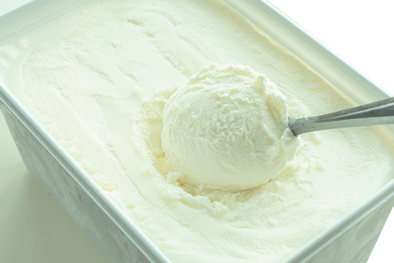 ジャージー牛乳を100％使用し、濃厚な味わいのアイスクリーム
