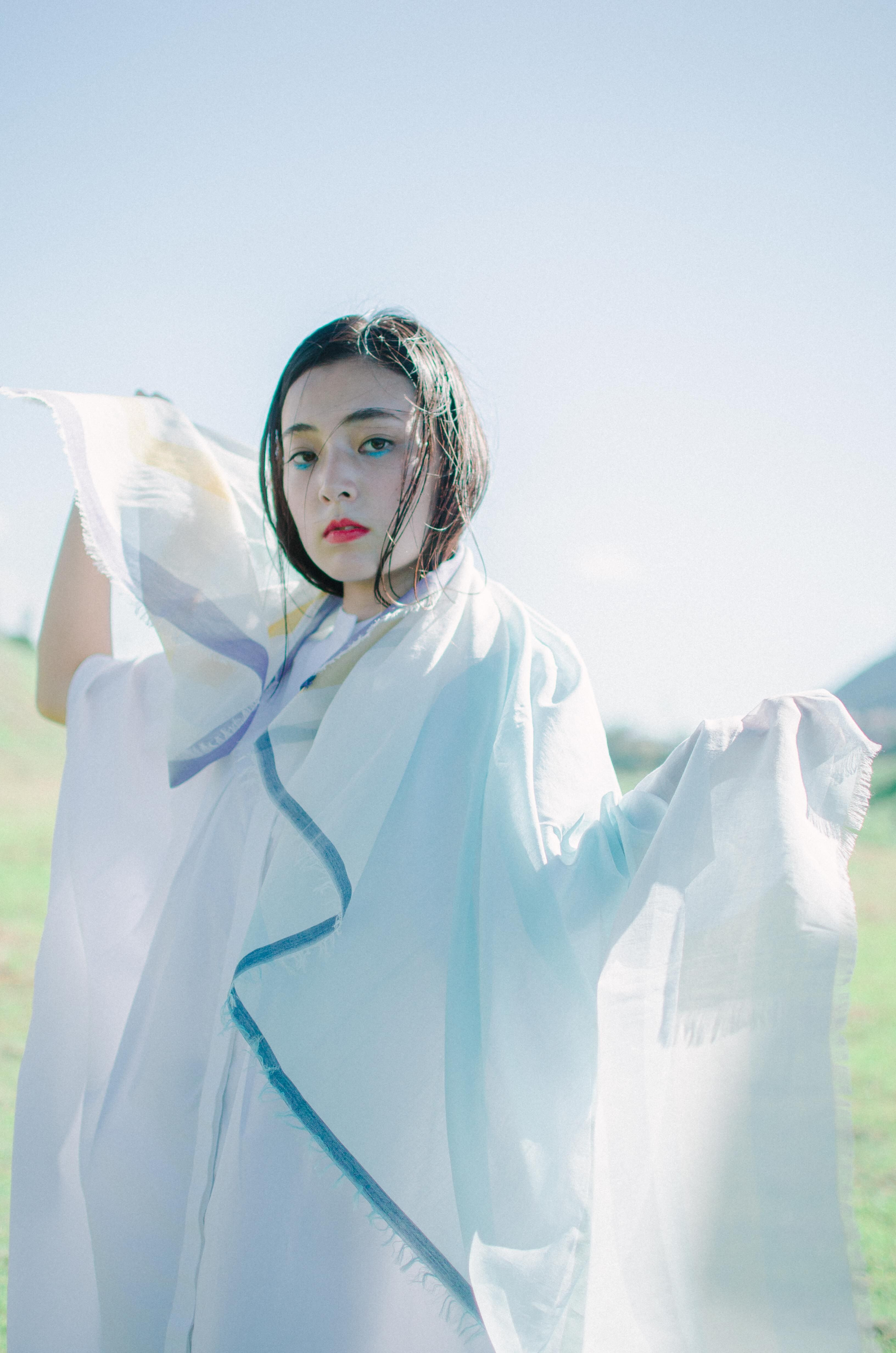 ストールを巻いた時のイメージ写真です。