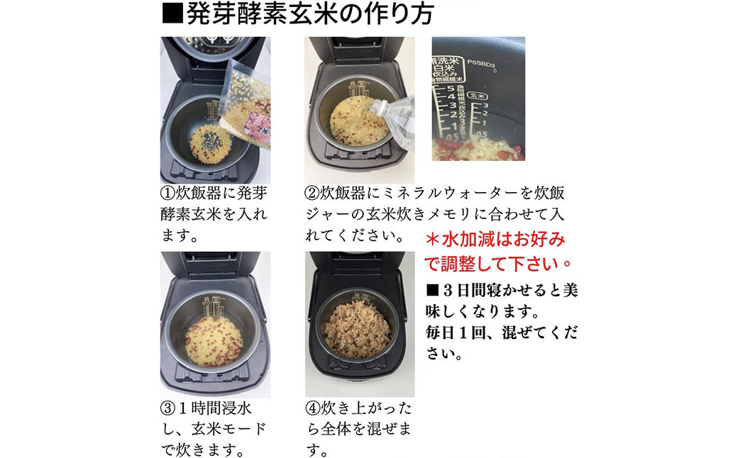 洗わずそのまま 発芽酵素玄米 炊飯セット+GABA 3合(450g)×2セット