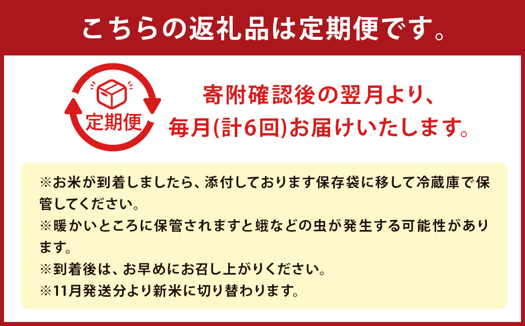 【新米先行予約】【6ヶ月定期便】 低アミロース米 ぴかまる 5kg 玄米 計30kg 単一原料米 福岡県産
