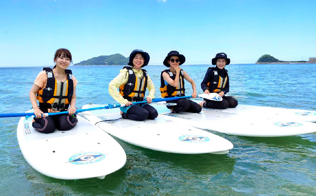 岡垣町の綺麗な海でサーフィン・SUP体験レッスン  海上散歩 体験チケット