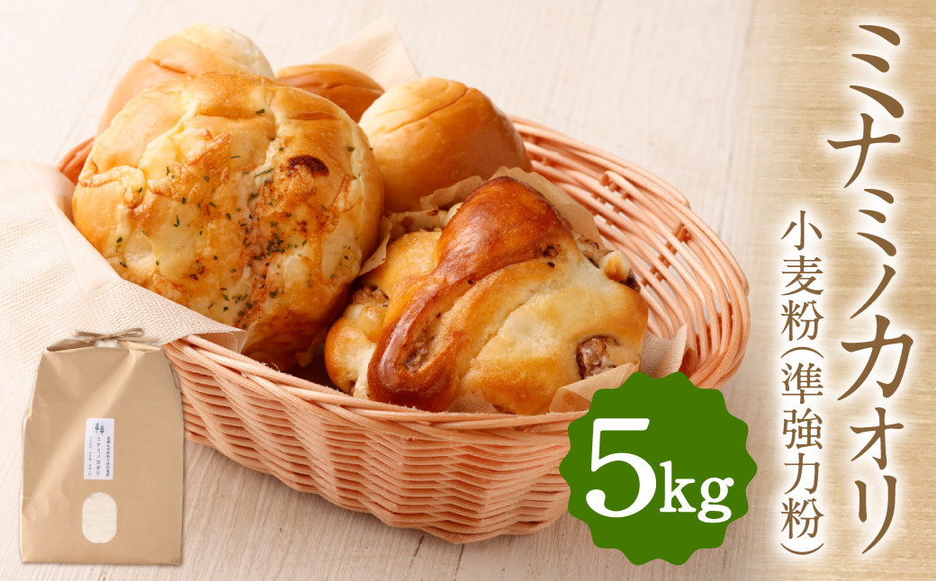 ミナミノカオリ 小麦粉 5㎏ 福岡県産 準強力粉 パン ピザ