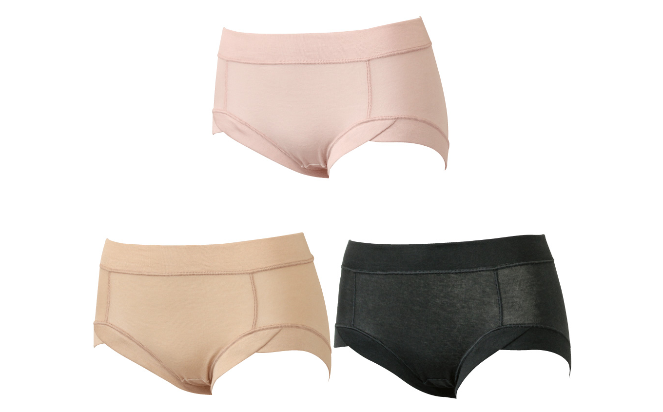 上：ソフトピンク／左：モカベージュ／右：インディゴ