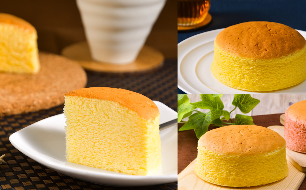 純米 かすてら 化粧箱入  (プレーン・ゆうべに苺味 各1個)