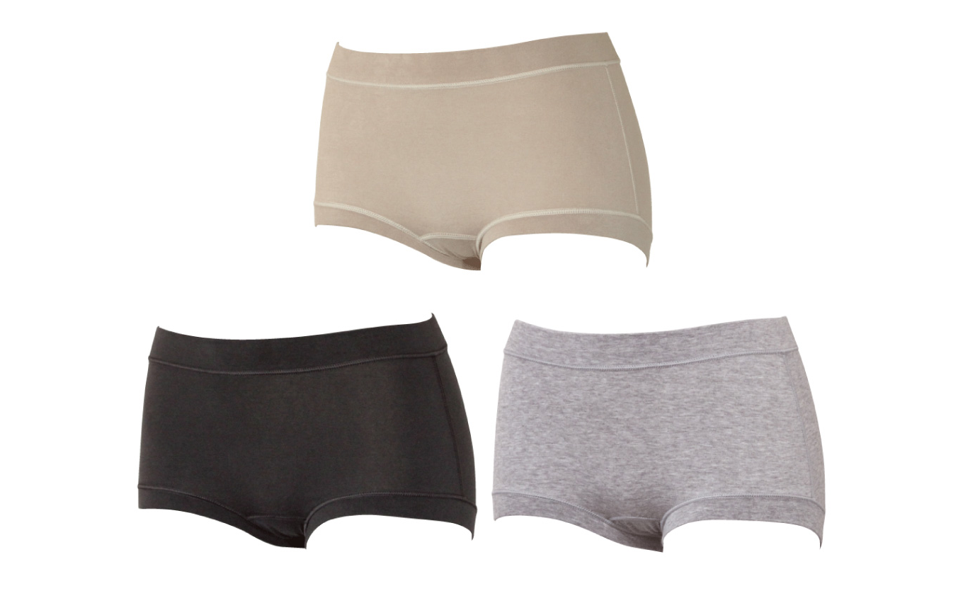 上：シナモン／左：スミクロ／右：杢グレー