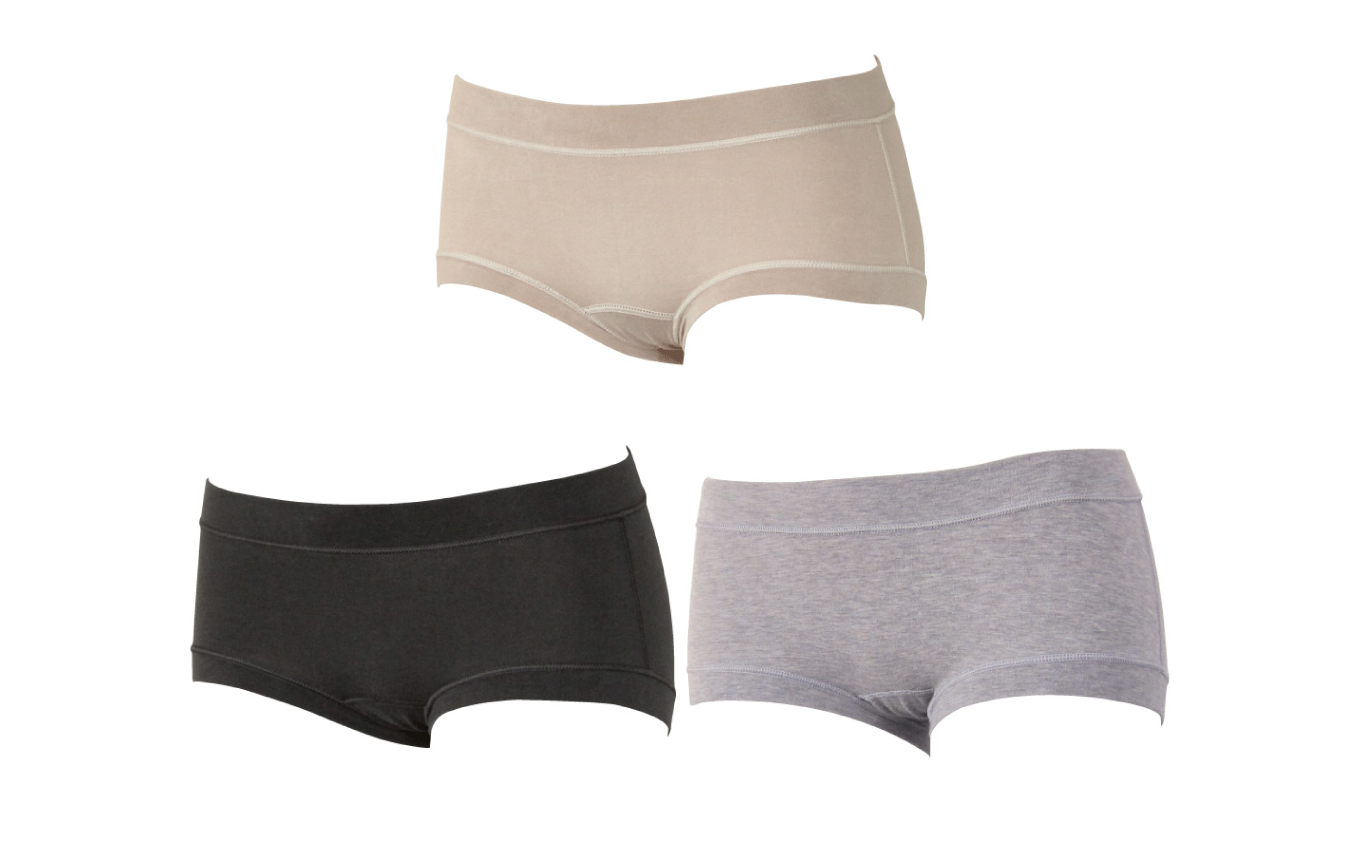 上：シナモン／左：スミクロ／右：杢グレー