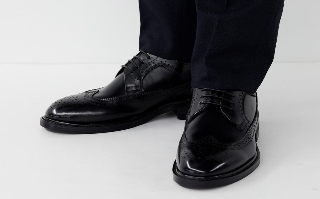 【靴磨きサービス付】<MURATA ORIGINAL 本革紳士靴 ウイングチップ 921027 ブラック>