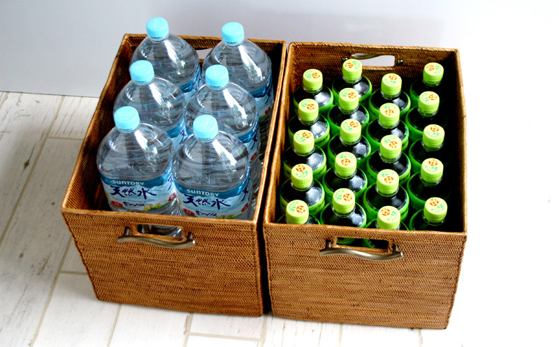 2L（左）と525ml（右）のペットボトルを入れたところの比較