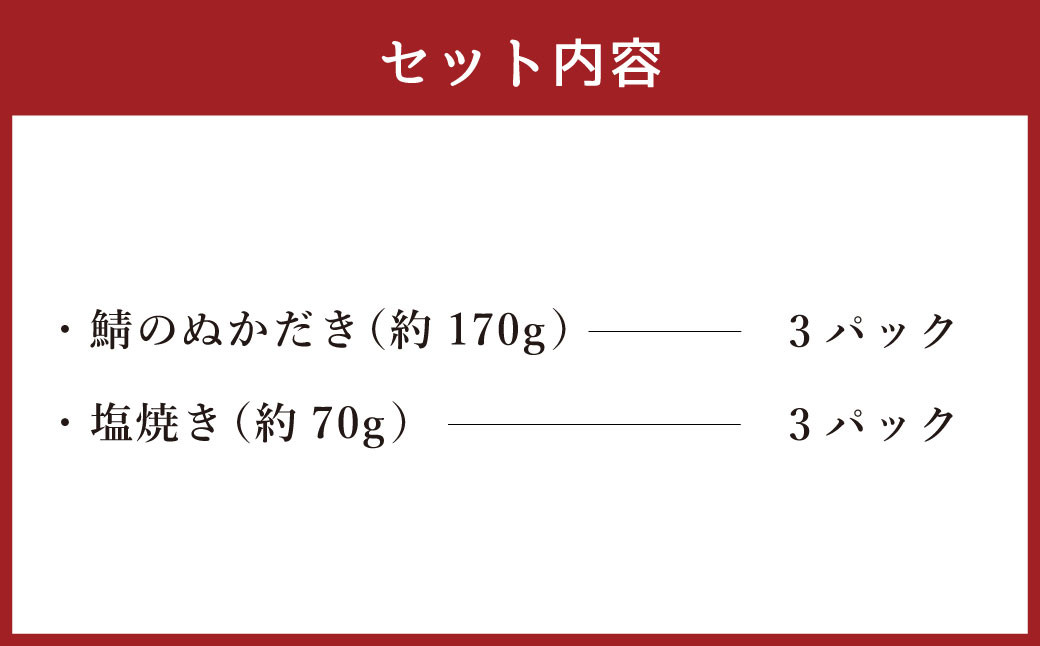 鯖 盛り合わせ 6パック