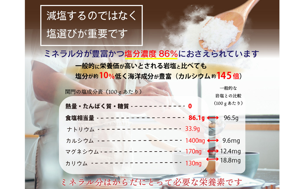 深海の恵み 関門の塩 500g (100g×5袋)