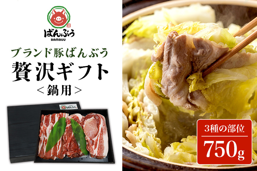 42ーBCブランド豚「ばんぶぅ」化粧箱入りギフト 鍋用 750g