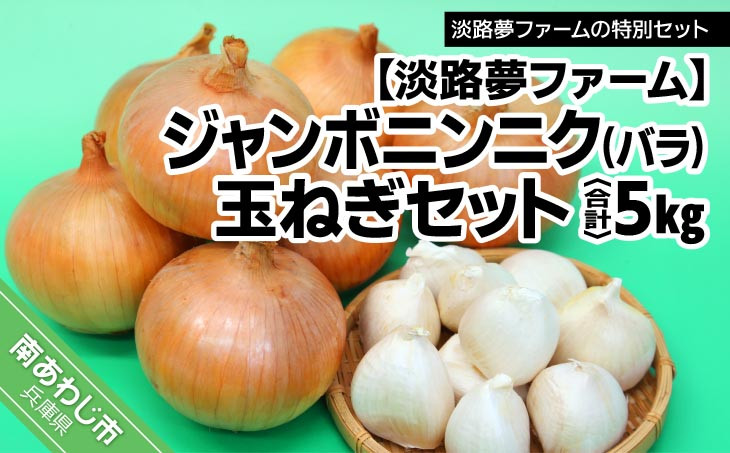 ジャンボニンニク（バラ）・玉ねぎセット5kg