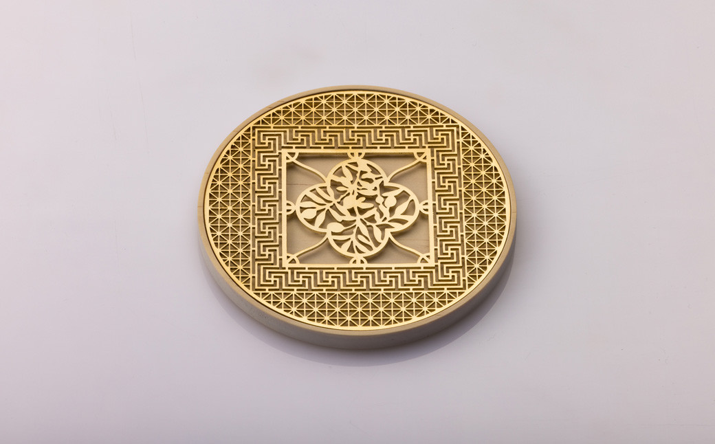 【水戸岡 鋭治氏デザイン】ユニメットワンコースター ステンレストップ (18金メッキ) アコヤベース 1個セット