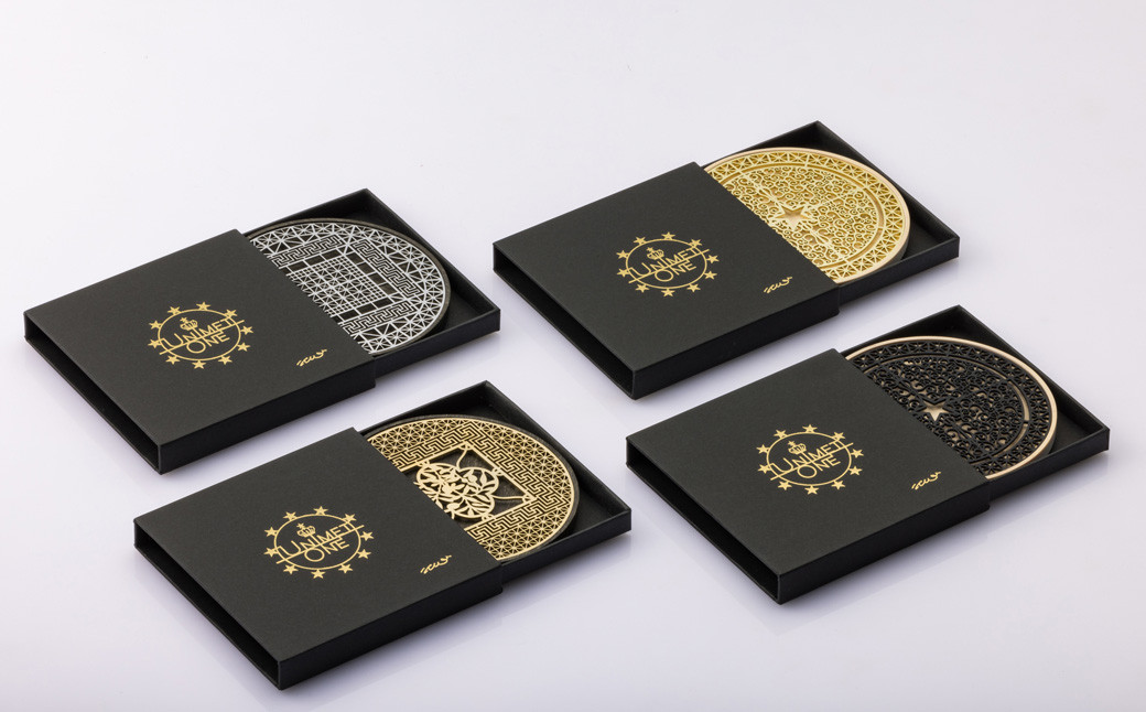 【水戸岡 鋭治氏デザイン】ユニメットワンコースター ステンレストップ (18金メッキ) アコヤベース 1個セット