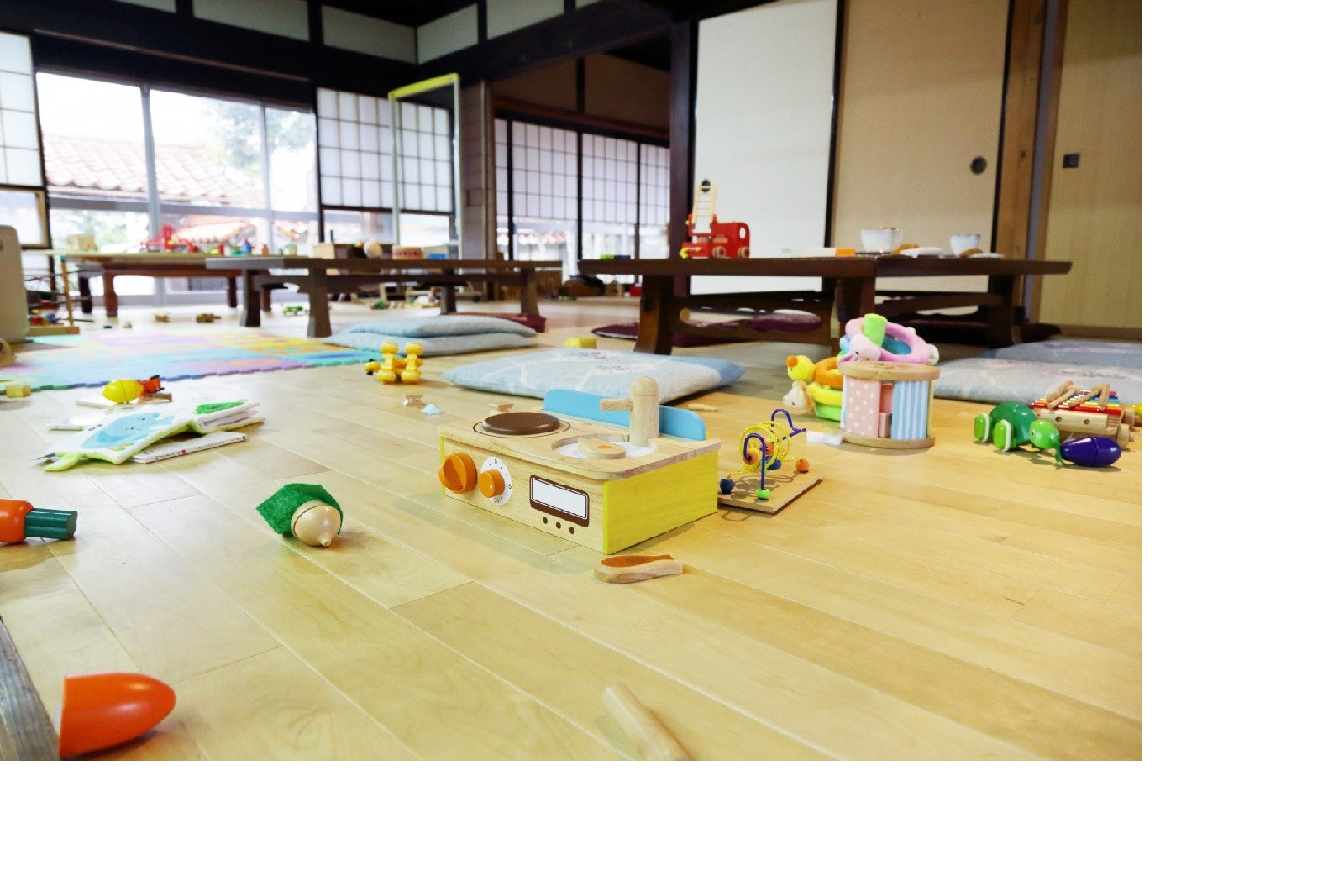 子どもたちがコーセリで思い切り遊んだ跡…
遊びの巾が広がる様に、スタッフ一同新たなアイデアで遊びを創造しています。