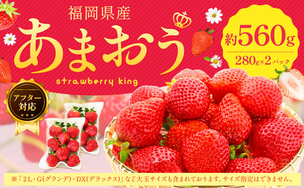 【アフター対応】あまおう 約280g×2パック