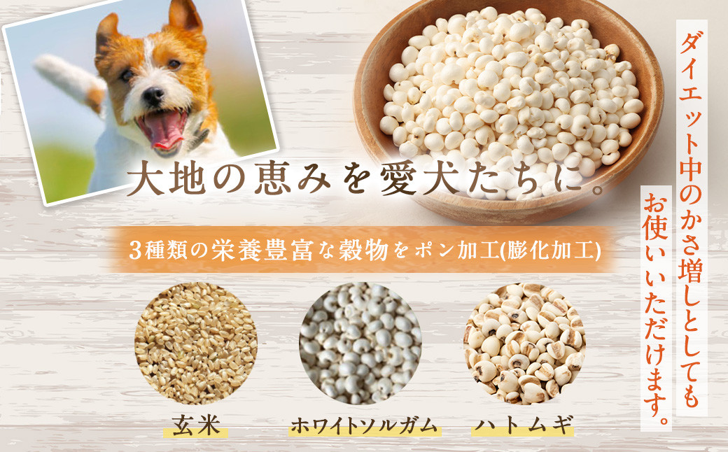 <わんポン【玄米・ホワイトソルガム・ハトムギ3種セット】>